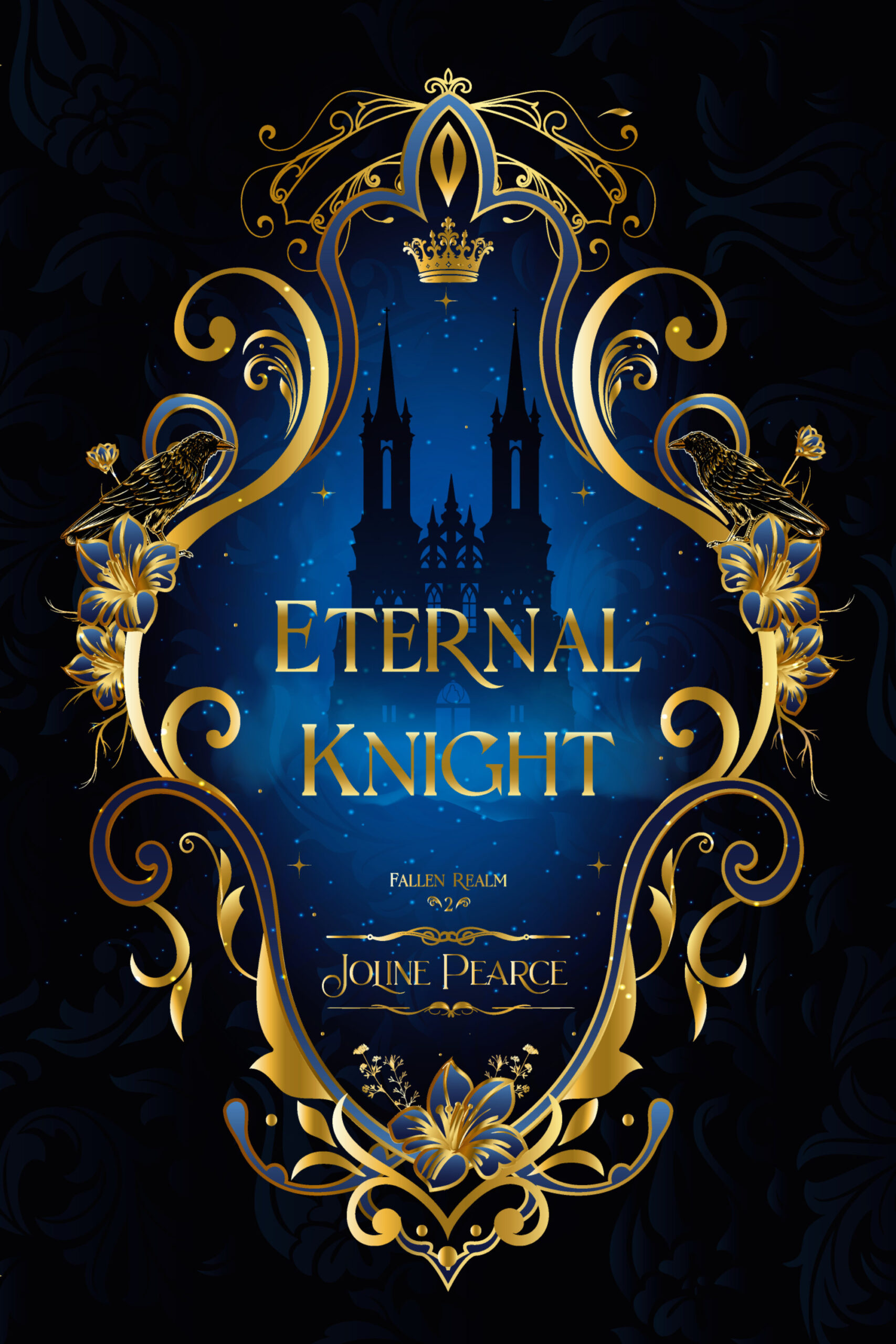 A blue and gold cover featuring a castle and the words Eternal Knight